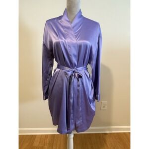 Vintage Victoria Secret Women's‎ Purple Satin Robe Tie One Size Feminine Sexy